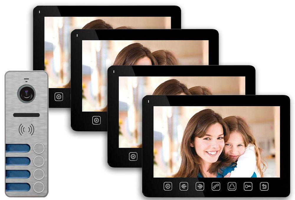 Set videointerfon 4 familii, 7 inch, color, SAFER, VI-4F-SAF-7N