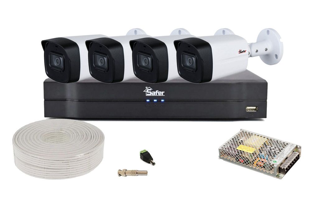 Kit supraveghere video, FULL HD, IR 60m, lentila 2.8mm, microfon, Safer KIT2MPINT-SAF-I2-TW