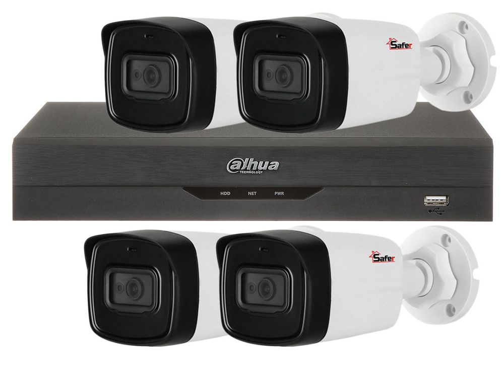 Kit 4 camere exterior metal 5 MP, IR 40 metri cu DVR Dahua
