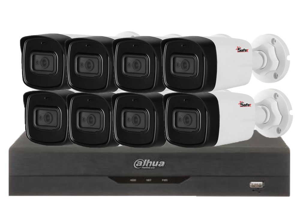 Kit supraveghere video, 8 camere FULL HD, lentila 2.8mm + DVR Dahua 8 canale Pentabrid