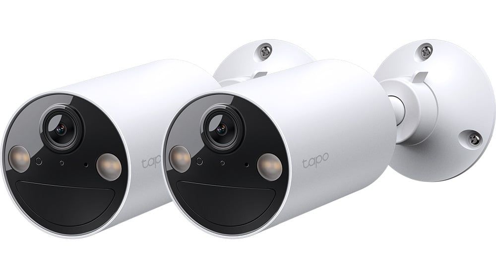 Kit 2 camere supraveghere exterior TP-Link Tapo C410(2-pack), 2K 3MP, Wi-Fi 2.4GHz, baterie 180 zile, Iluminare duala, IR 9m, slot microSD max 512GB, detectie AI, IP65