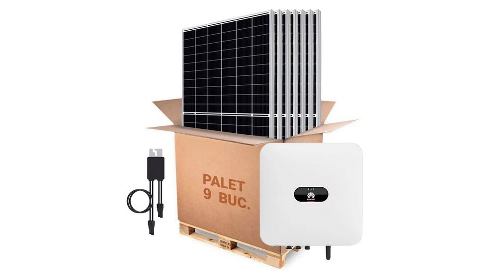 Sistem fotovoltaic hibrid monofazat, 4KW, invertor Huawei, panouri fotovoltaice Canadian Solar 460W si optimizator, KIT 9xCS6L-460MS+OPTIMIZATOR