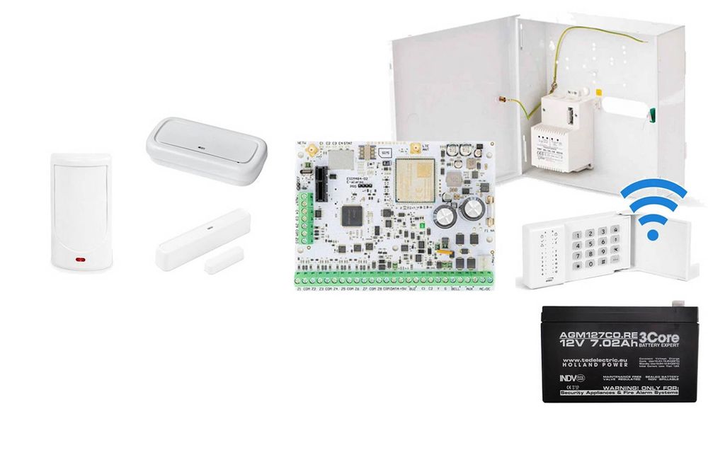 Sistem de alarma WIRELESS, hibrid, GSM/GPRS PROFESIONAL Eldes KITESIM384X2