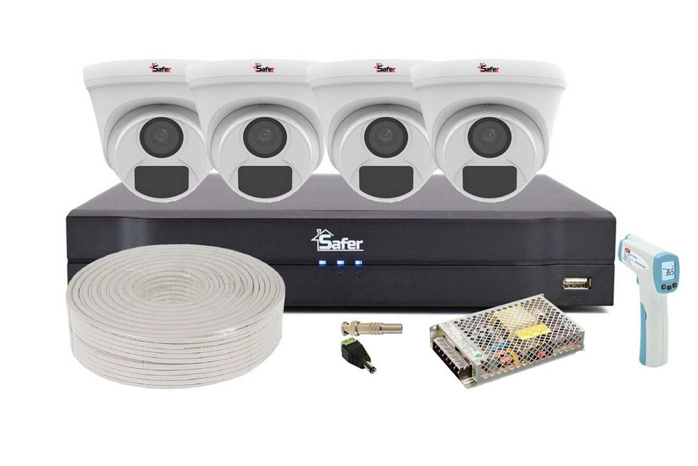 Kit supraveghere video cu accesorii, 4 camere interior 2MP, Safer, KIT5MPINT-SAF-I2