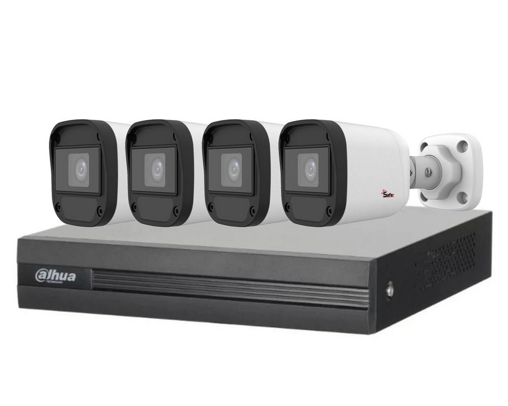 Kit de supraveghere video, DVR 4 canale, 4 camere FullHD, IR 20m, Dahua, Safer, KIT-4X-2MP28IR20