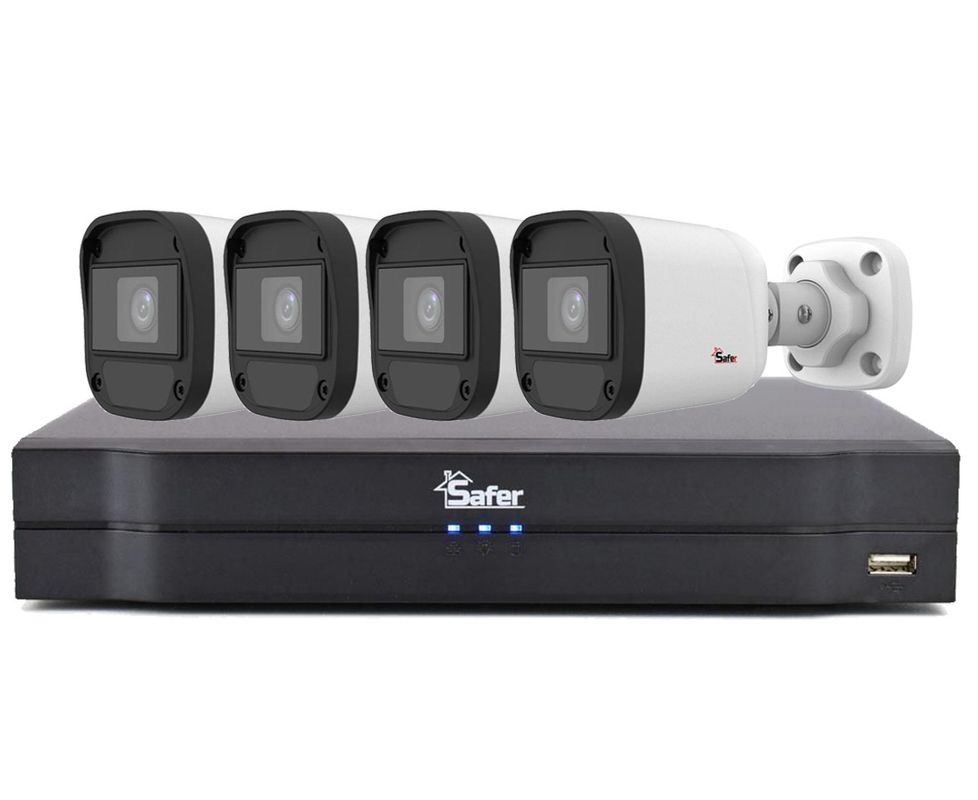 Kit de supraveghere video pentru exterior, 4 camere 5 MP, IR 20 m, DVR 4 canale, Safer, KITSAF4X-5MP2028U
