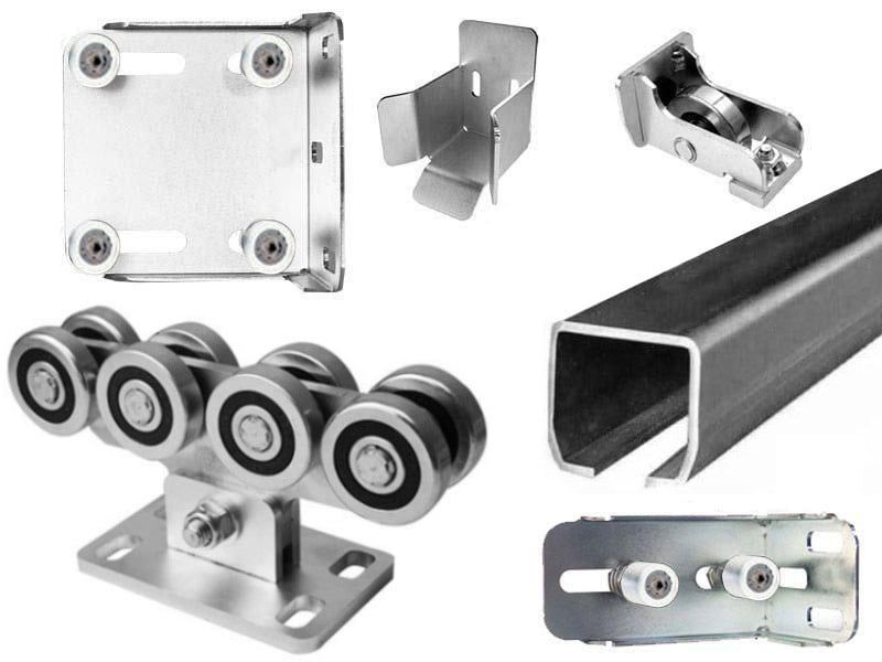 Kit feronerie poarta autoportanta 500Kg cu console superioare suplimentare, C65H+G