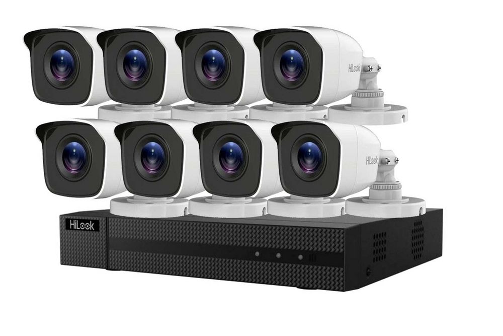 KIT supraveghere video, 8 camere exterior, 2MP, 1 DVR 8 canale, Hikvision HiLook KIT208UM1+8xB157LPS