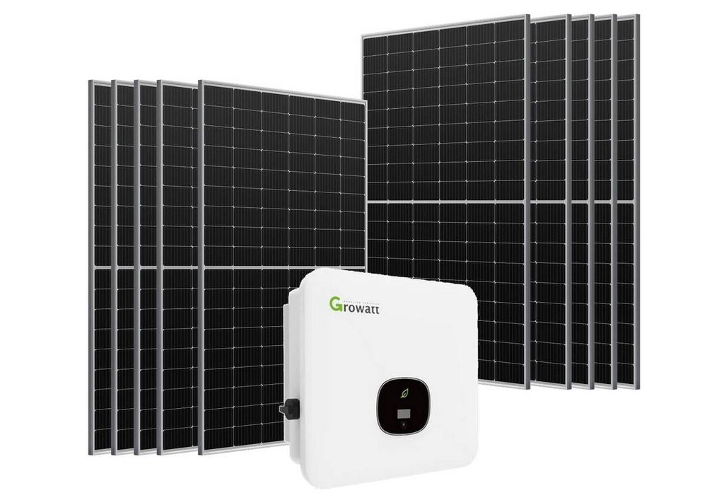 Kit Invertor Hibrid Tifazat Growatt 5KW si 10 panouri Canadian Solar 555W, KIT5KW-TRIF-550MS