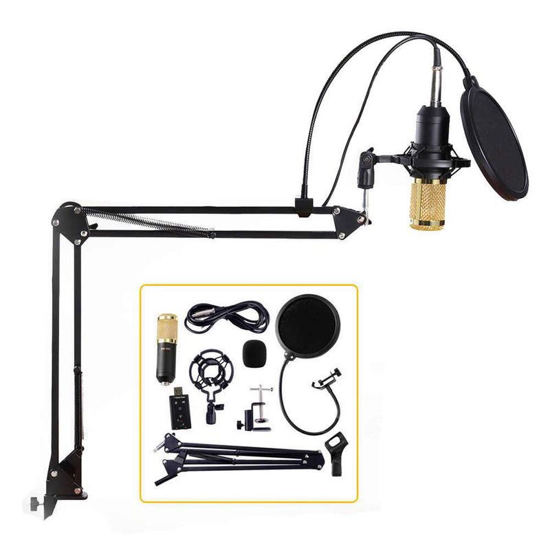 Kit Microfon Profesional de Studio, Streaming, Gaming, cu stand inclus