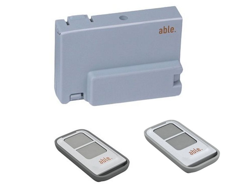 Kit radio automatizari porti Able Radio kit 28Y001, doua telecomenzi, 433.92 Mhz, rolling code, 2 butoane, raza 300m, suporta baterii CR2032
