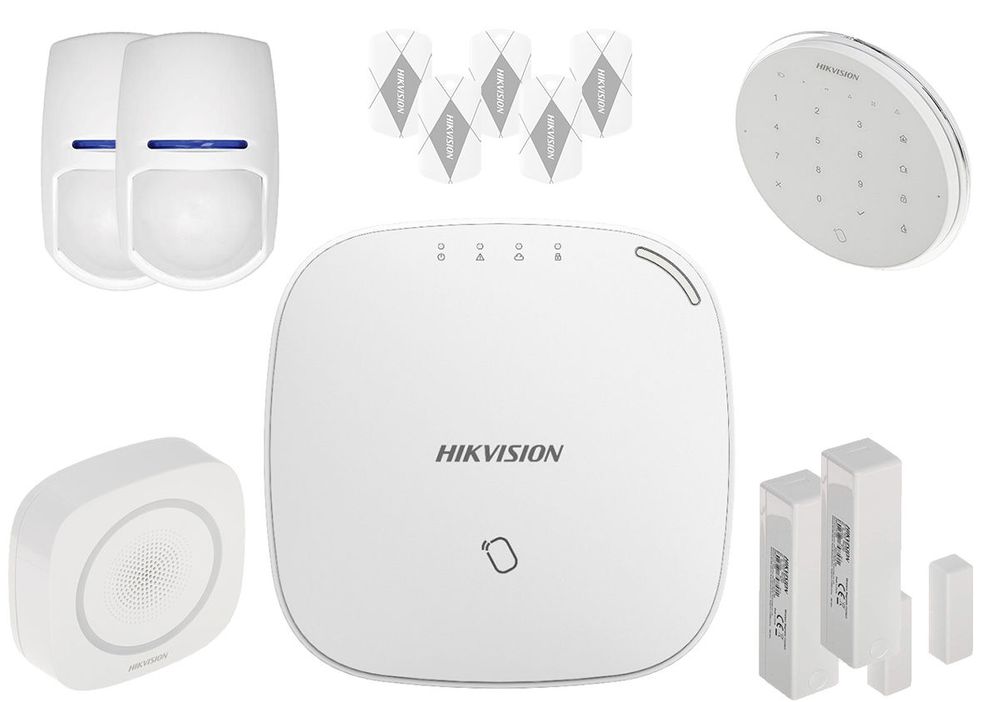 Kit sistem de alarma Wireless, Comunicare GSM 3G/4G si internet, Hikvision, KIT-A-4Z-LWG-INT