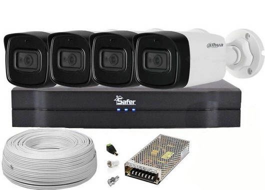Kit supraveghere complet FULL HD, IR 80m, metal, lentila 3.6 mm, STARLIGHT