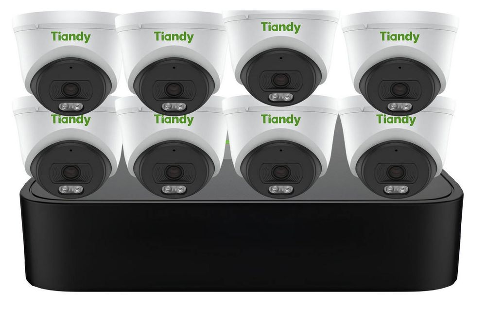 Kit supraveghere IP Tiandy PoE, 8 camere, 4MP, IR 30m, NVR 8 canale, KIT-TN-4MPINTPOE