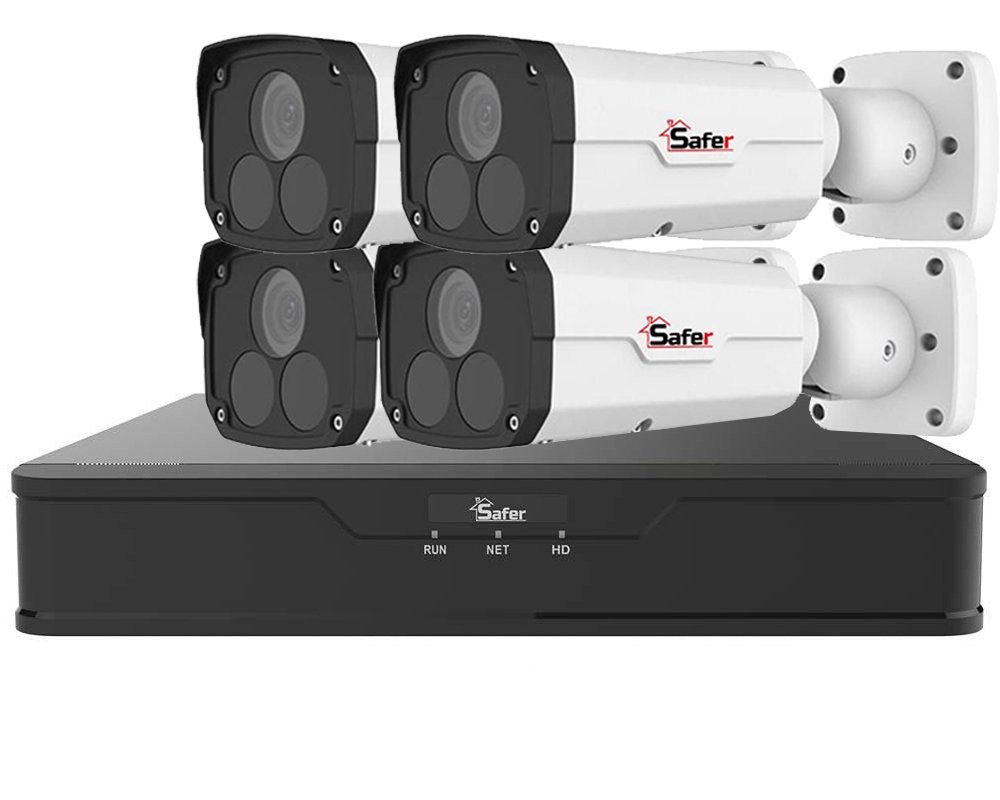 Kit supraveghere video Safer, 4 camere, 2MP, IR 60m, NVR 4 canale 6MP, PoE, SAF-4XNVRSP4MPST-6