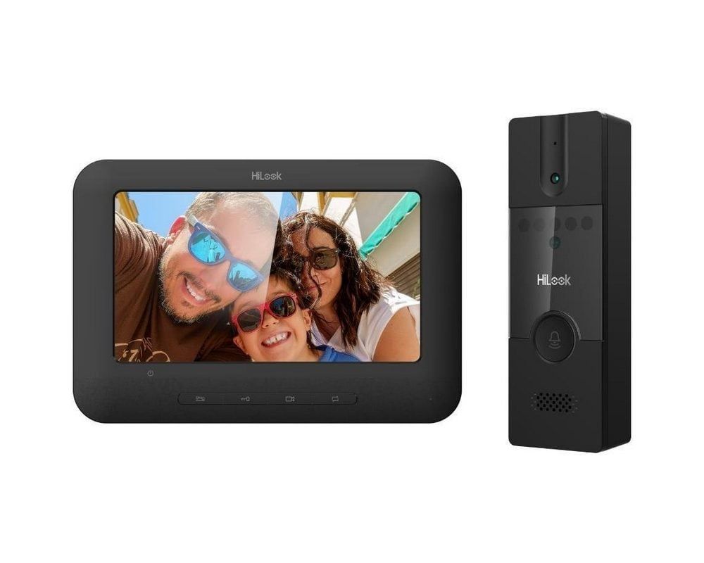 Kit videointerfon analogic Hikvision HiLook VI-K12P, 4 fire, ecran 7 inch TFT, Camera 2MP FULL HD, plug and play