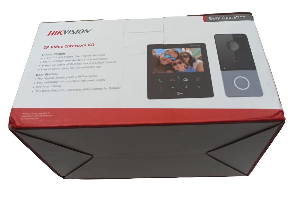 [RESIGILAT] Kit videointerfon IP Hikvision DS-KIS606-P-R1, 2MP HD,  lumina IR,  Wi-Fi 2.4GHz, microfon incorporat