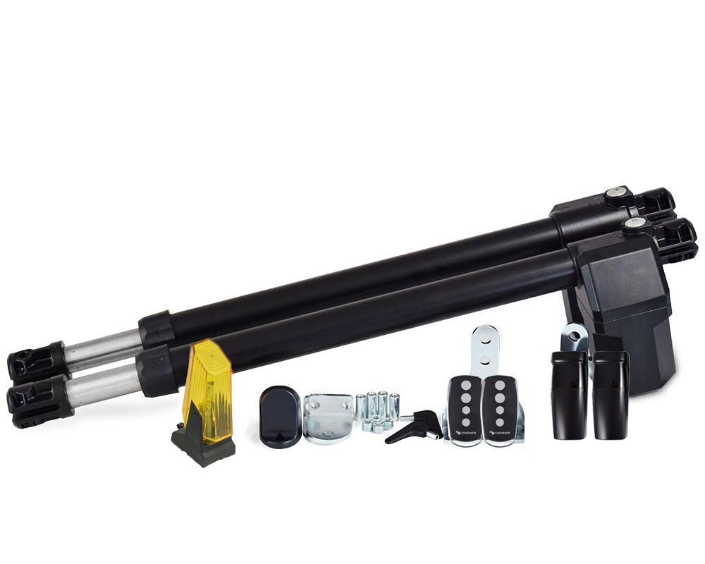 [RESIGILAT] Automatizare poarta batanta pana la 2x 3 metri sau 2x 300 kg, Kit complet cu telecomanda, 230v, Linomatik LINO400KIT-FULL-R4