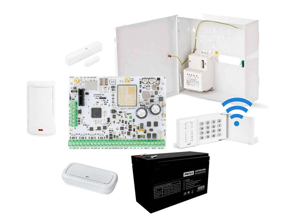 Kit centrala wireless Eldes hibrid, 144 zone, exterior, KITESIM384EXT2