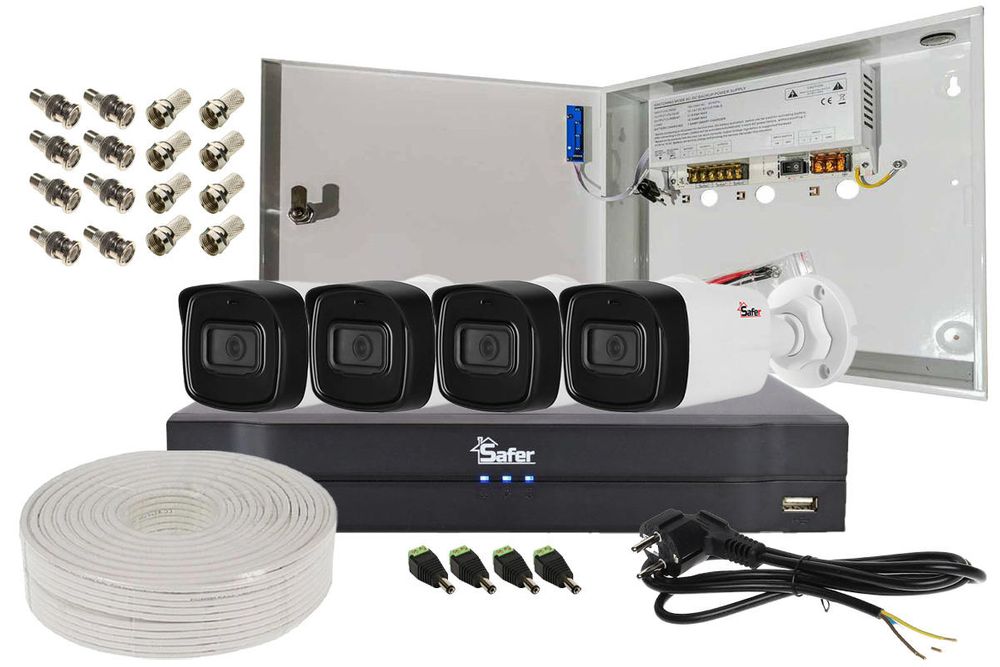 Kit supraveghere video complet cu 4 camere de exterior, 2MP Full HD, IR40m