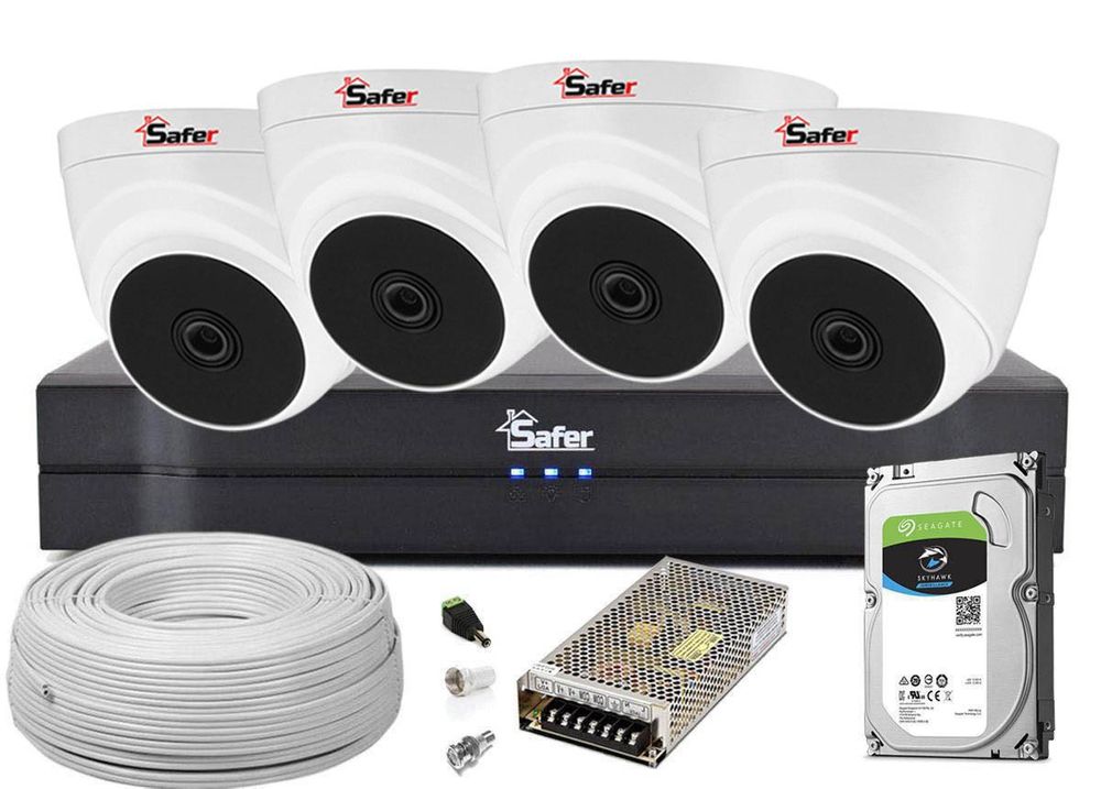 Kit supraveghere video complet cu 4 camere interior Full HD Safer