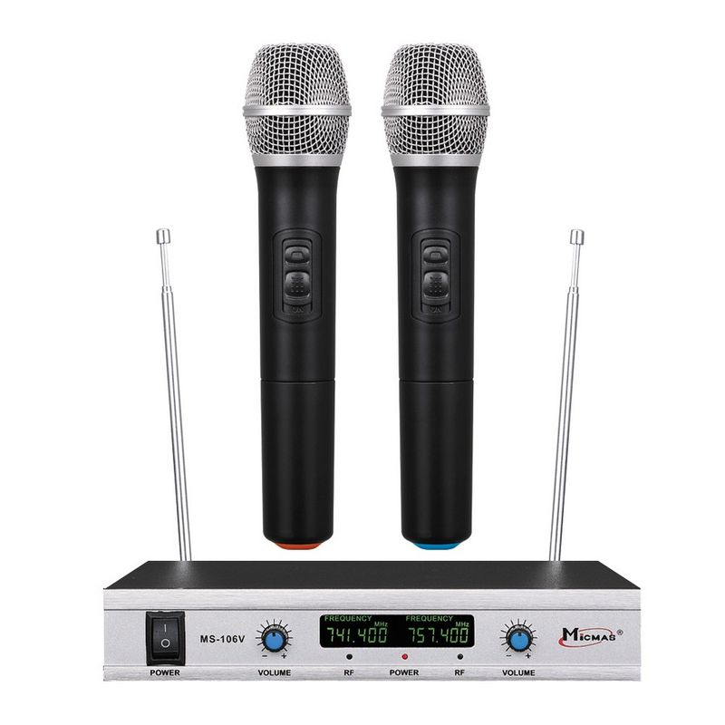 Kit microfon wireless VHF, cu doua microfoane wireless de mana