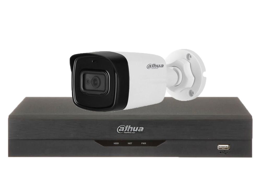 Kit supraveghere 1 camera exerior, 2MP, lentila 3.6mm, IR 40m + DVR 8 canale Dahua