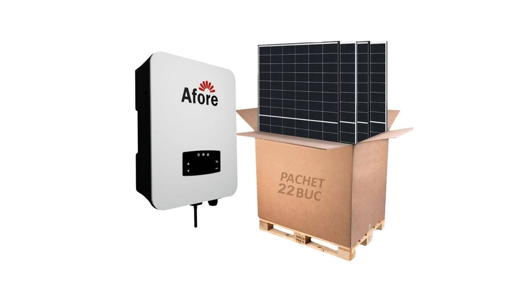 Kit invertor On-Grid trifazat Afore, 10KW si 22 panouri fotovoltaice monocristaline 460W, BNT010KTL-2-460W-1