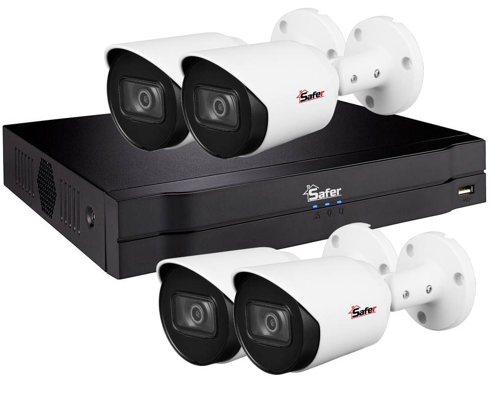 Sistem supraveghere 4 camere metal Full HD + DVR Pentabrid 4 canale Safer