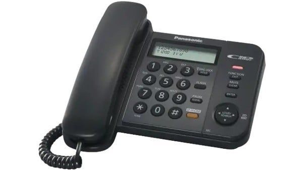 Telefon fix cu fir Panasonic KX-TS580FXB, Caller ID, agenda 50, lista apeluri 50, montare perete, negru