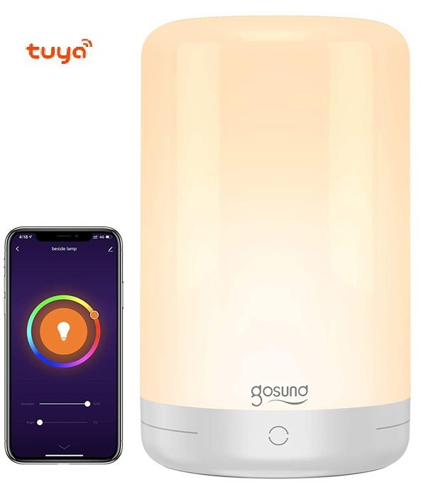Veioza inteligenta, control wireless, Smart, 6W, RGB, compatibila Tuya Google, Amazom, Gosund LB3