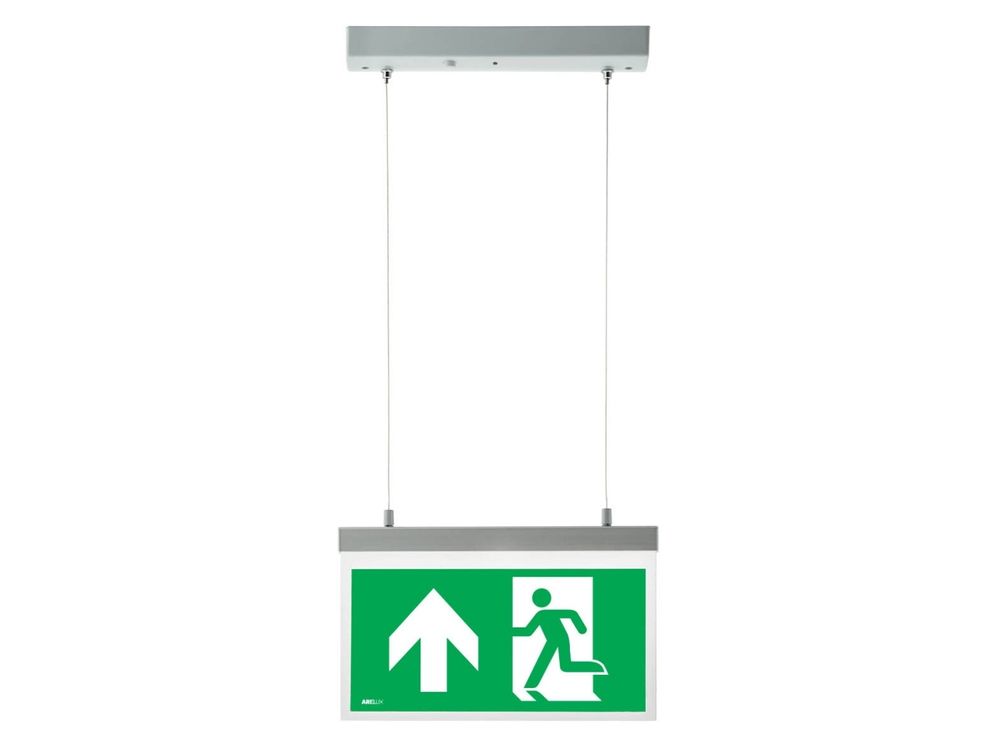Lampa emergenta EXIT montaj suspendat de tavan Arelux XWAY20, 2W, 16 LED SMD, autonomie 3h, regim permanent, 220-240V, sageata in sus, WY20M AUN