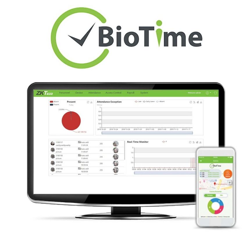 Licenta ZKBioTime 8, 2 terminale, 100 utilizatori, ZKBIOTIME-BASIC-2
