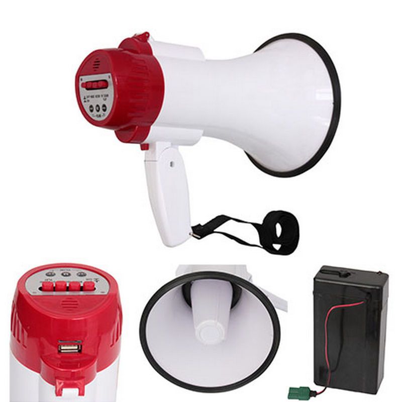Megafon 20W cu mufa USB, acumulator si sirena, MEGA20USB