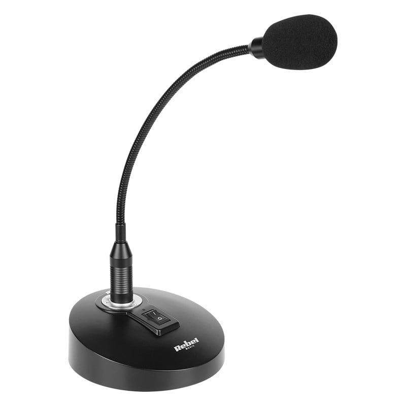 Microfon conferinta cu stativ pentru anunturi, 40Hz-16kHz, 200 Ohmi, alimentare cu 2 baterii 1.5V, Rebel MIK2043, MH805