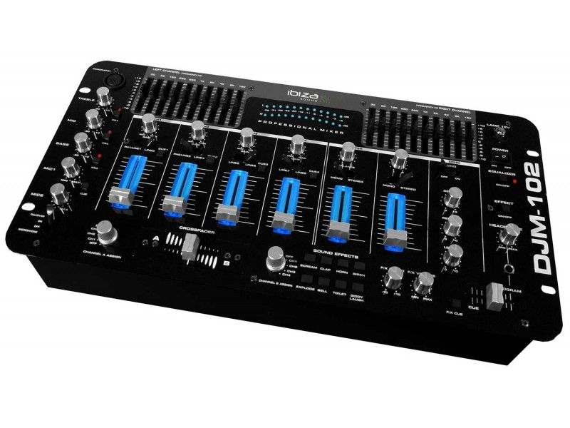 Mixer 6 canale rackabil, 19 inci, DJM102-SB