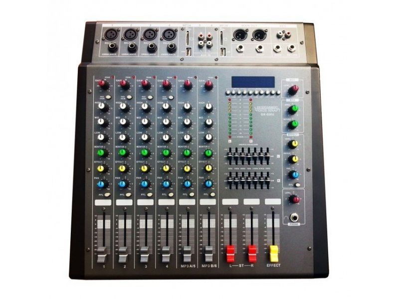 Mixer amplificator 6 canale cu SD si USB 2x300W