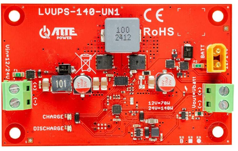 Modul UPS buffer auto 12/24V ATTE LVUPS-140-UN1-OF, 140W, 5A, incarcare baterie suplimentara, open frame