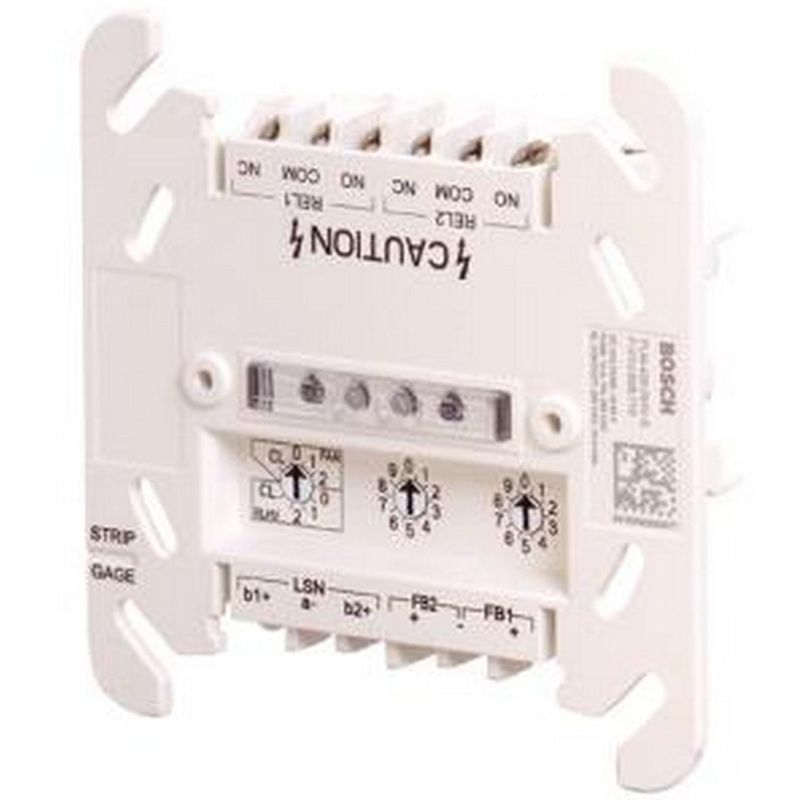Modul interfata releu Bosch FLM-420-RHV-D, montare pe sina DIN, 2 iesiri releu 230V, 2 izolatoare, indicator LED