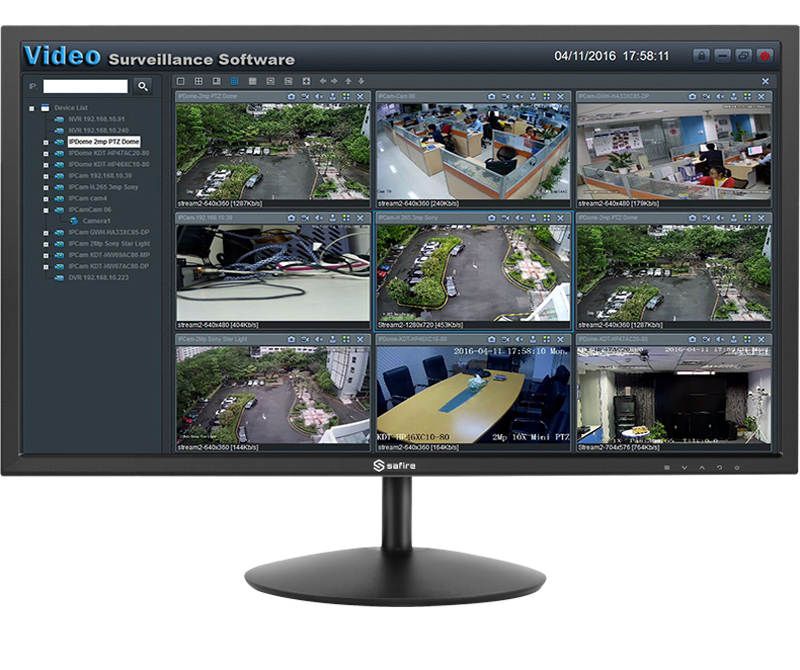 Monitor LED pentru supraveghere, diagonala 24", 16.7M culori, intrare VGA si HDMI 1080P, SF-MNT24-FHD-V2