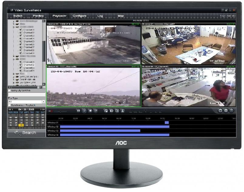 Monitor Supraveghere 22inci FullHD VGA si HDMI AOC E2270SWHN