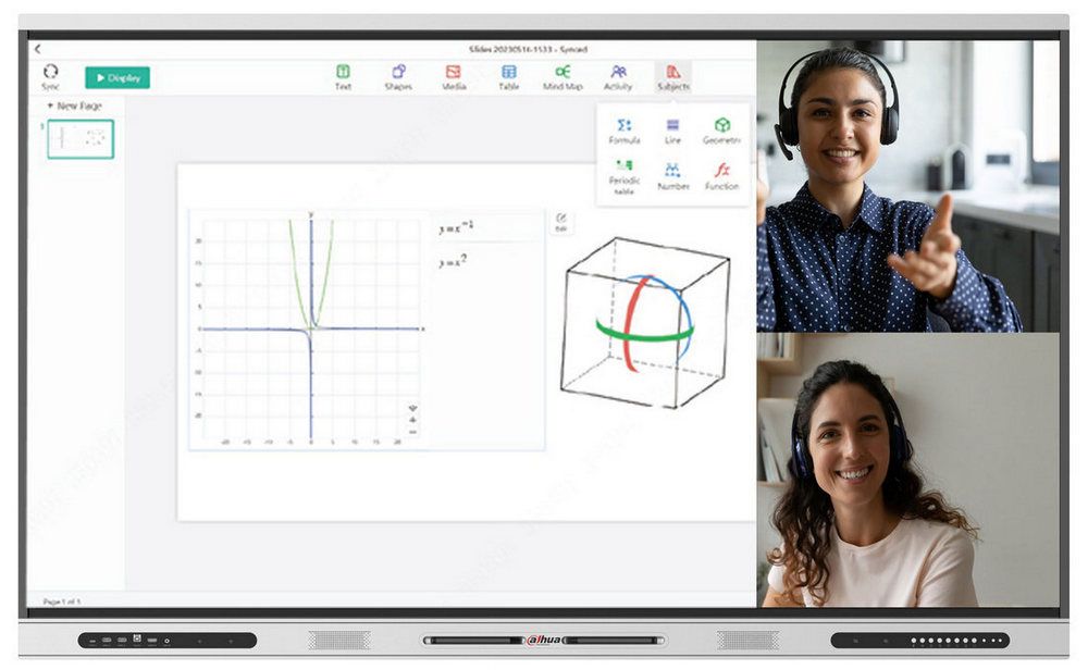 Tabla interactiva cu touchscreen Dahua LPH75-ST420 Whiteboard, 4K DLED, diagonala 75 inch (190.5cm), Wi-Fi, Bluetooth