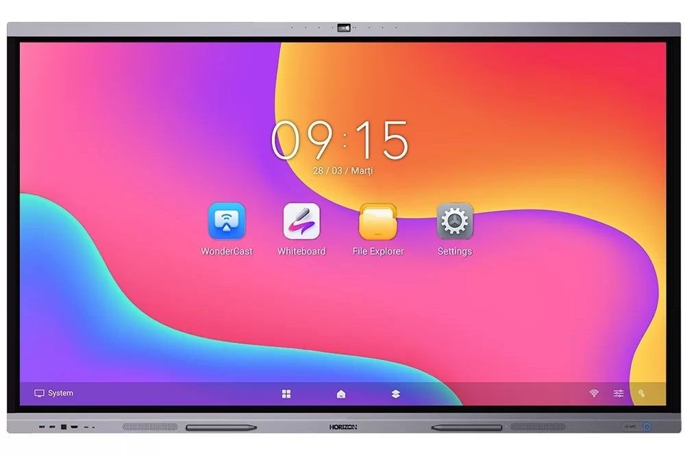 Tabla interactiva cu touch screen 4K UHD, Horizon A3C ID86HZA3B1/C, diagonala 86 inch (218.44cm), Android 13, Operare 24/7, 8GB RAM