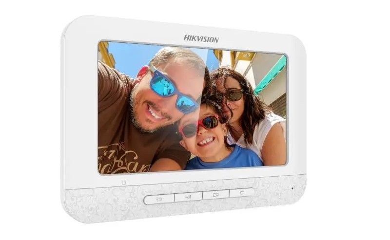 Monitor pentru videointerfon Hikvision DS-KH2220, conectare cu 4 fire, Ecran LCD 7 inch, compatibil cu DS-KIS202 si DS-KB2411T-IM