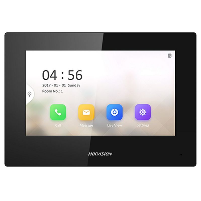 Monitor pentru videointerfon IP, ecran LCD, 7 inch, touch screen, PoE, Hikvision, DS-KH6320-LE1