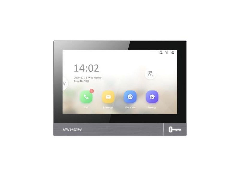 Monitor pentru videointerfon IP Hikvision, ecran 7 inch, 2.4 GHz Wi-Fi, suporta card TF, aplicatie mobila, DS-KH8381-WTE1
