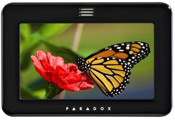 Tastatura pentru sisteme de alarma Paradox TM50-NEGRU EVO, MG, SP, Touch Screen color 5 inch, negru, 8 iesiri PGM