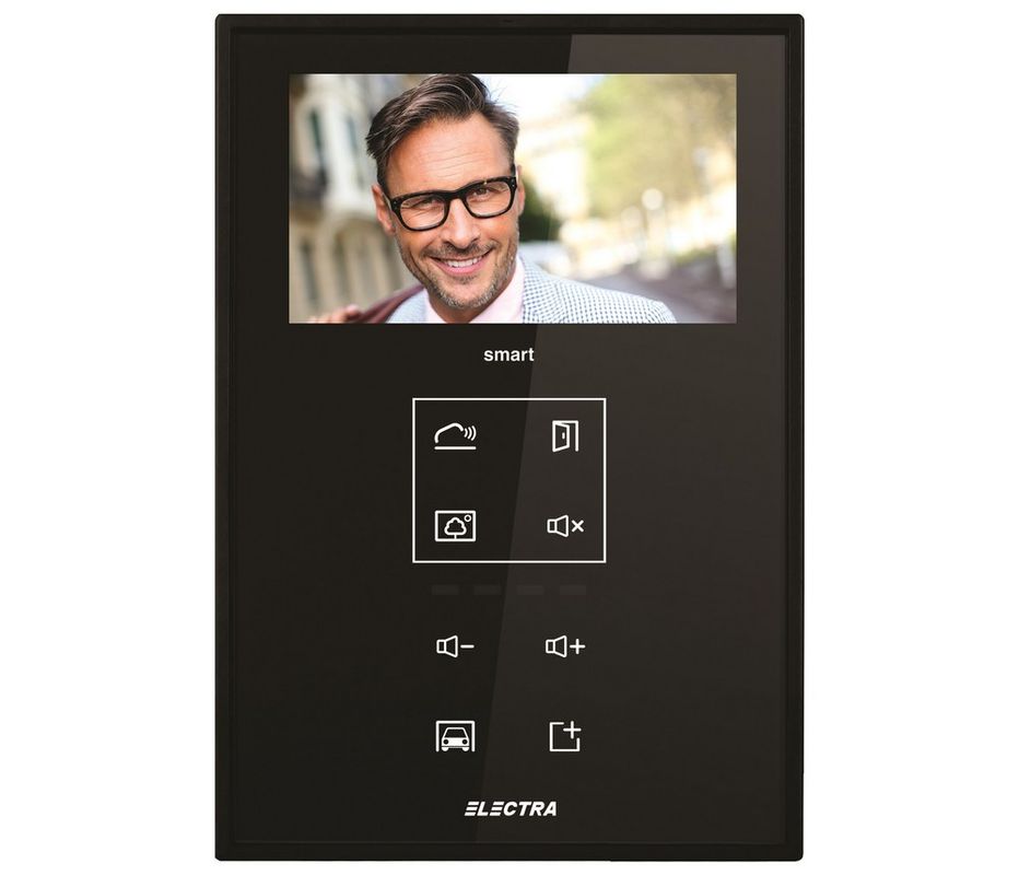 [RESIGILAT] Monitor videointerfon de interior, 4.3 inch, smart, LCD color, taste touch, negru, aparent, Electra, VTM.4S083.ELBTL-R
