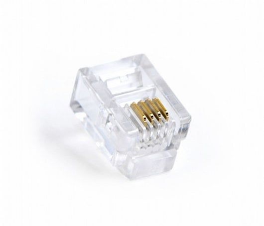 Mufa RJ11 pentru cablu telefon, 6 pini 4 contacte, RJ11
