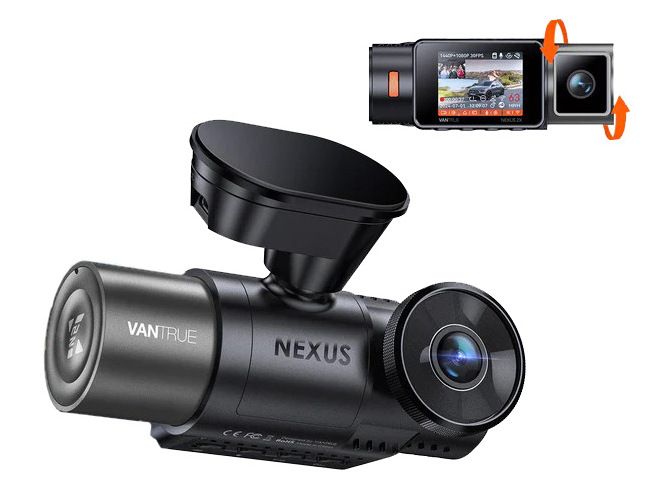 Camera auto Vantrue STARVIS Nexus 2X, 2.7K+2MP, inregistrare pe 2 canale, display 2inch, microfon+ difuzor, Wi-Fi, GPS, IR, slot card, control vocal, aplicatie mobila